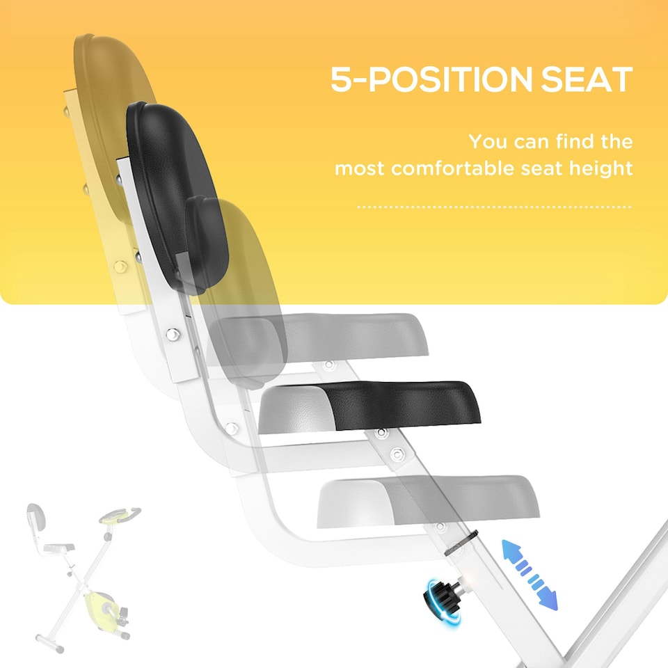 image 1 of HOMCOM Magnetic Resistance Exercise Bike Foldable LCD Adjustable Seat Grey