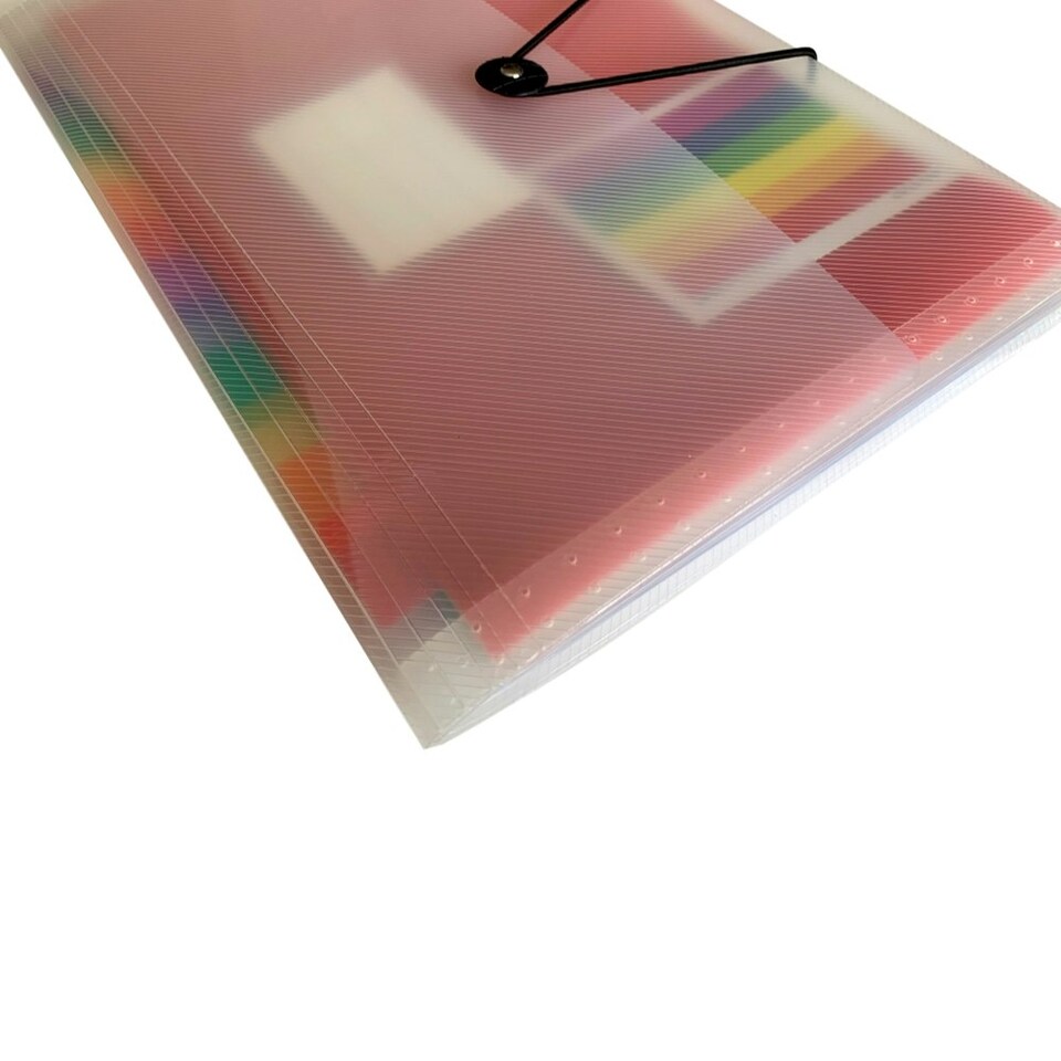 image 1 of A4 13 Part Rainbow Coloured Tabs Expanding File with Elastic Closure