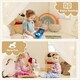 image 8 of COSTWAY Kids Play Tent 3-4 Kids Large Play Tent House Beige Cream