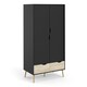image 1 of Oslo Wardrobe 2 Doors 2 Drawers in Black and Oak