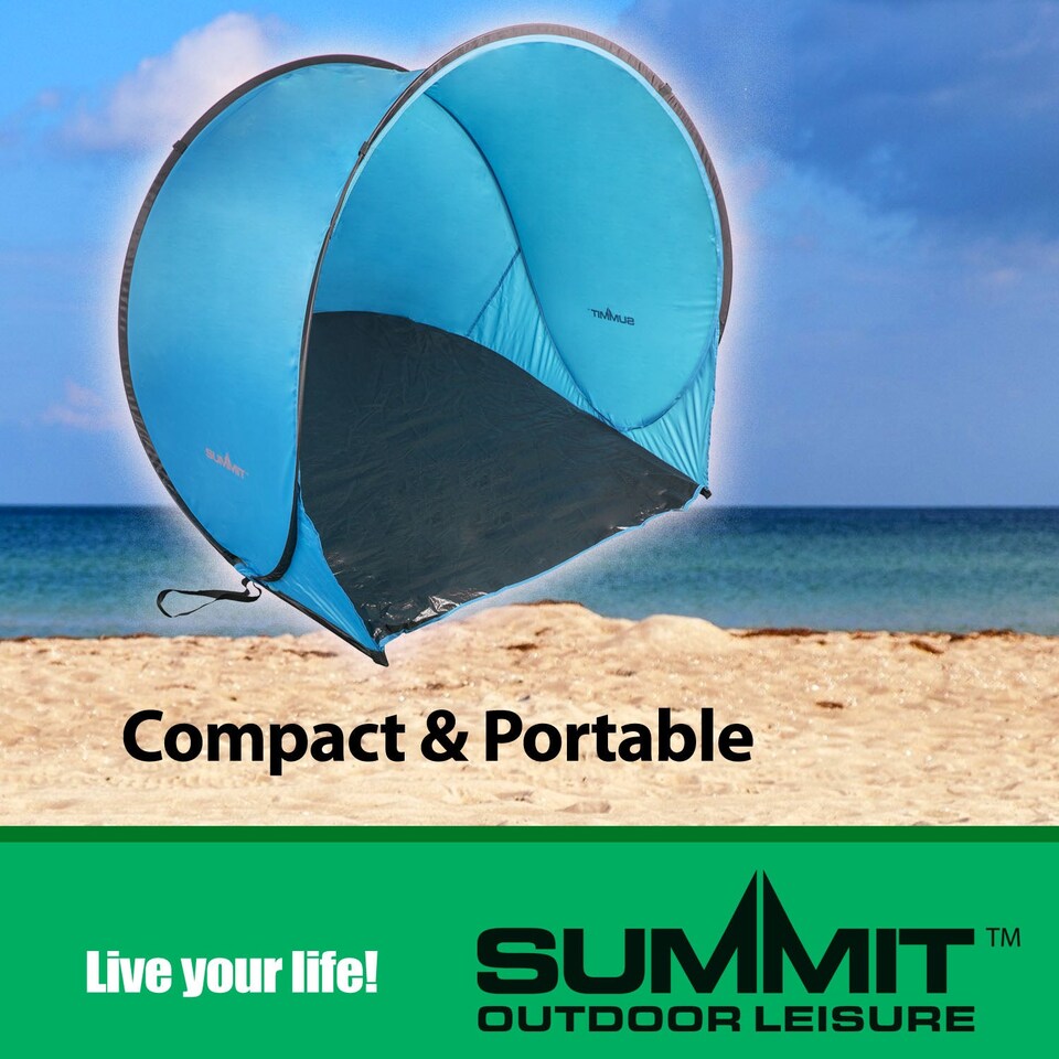 image 1 of VFM e-Store Blue Pop-Up Beach Shelter - SPF 50 Portable Sun Shade