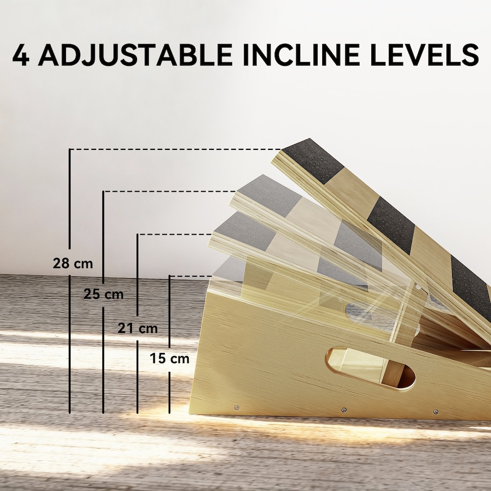 image 1 of SPORTNOW Portable Slant Board, Adjustable Incline Board Calf Stretcher with Extra Side-Handle Design for Home Gym, Physical Therapy Equipment for Calf Stretching Squats Knees Ankle Heel Feet Leg