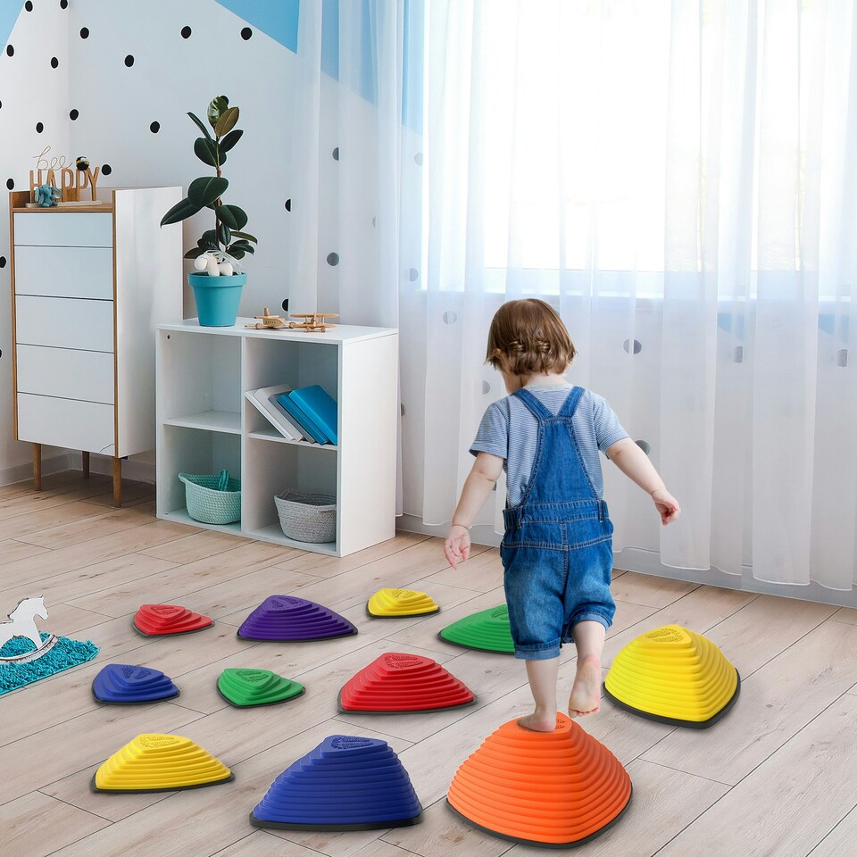 image 1 of AIYAPLAY 11 Pieces Stepping Stones for Balance and Motor Skills Multi | One Size