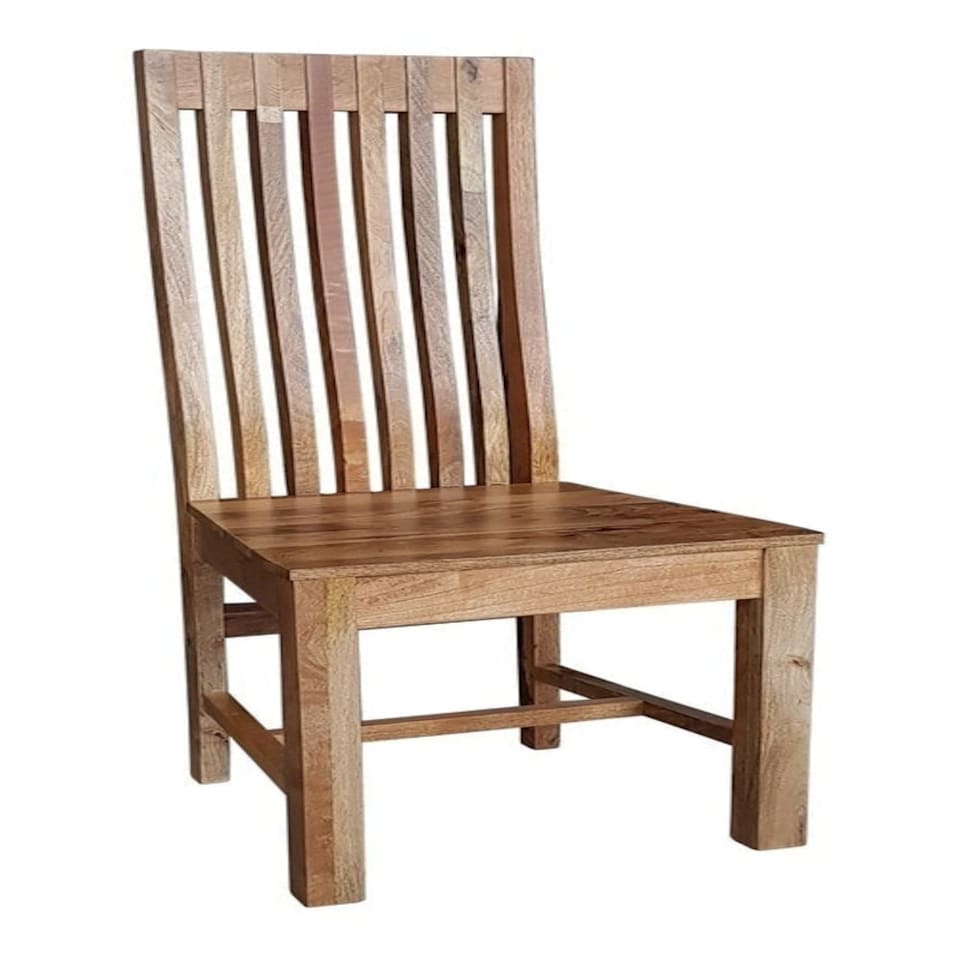 image 1 of Geneva Long Back Solid Seat Chair (Set of 2) - Mango Wood - Light Finish Brown