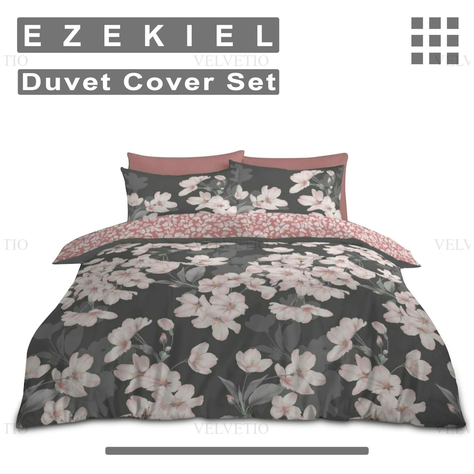 image 1 of VELVETIO Ezekiel Complete Duvet Cover Set with Fitted Sheet Printed Bedding Quilt Multi | King