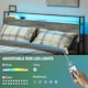 image 8 of HOMCOM LED King Bed Frame with Charging Station, 150 x 200cm, Cement Grey