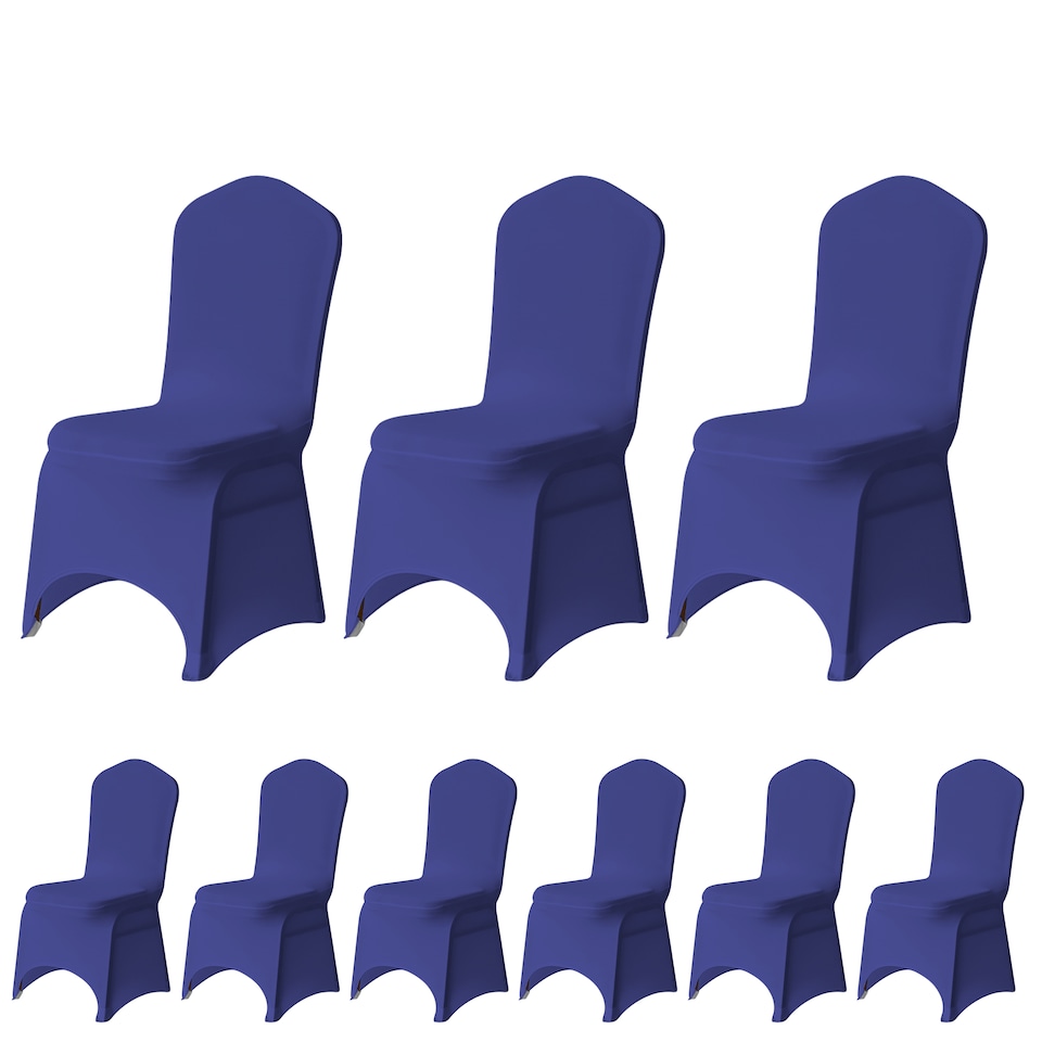 image 1 of Chair Cover Spandex Polyester Stretch Fabric Dining Slipcovers - 10pcs