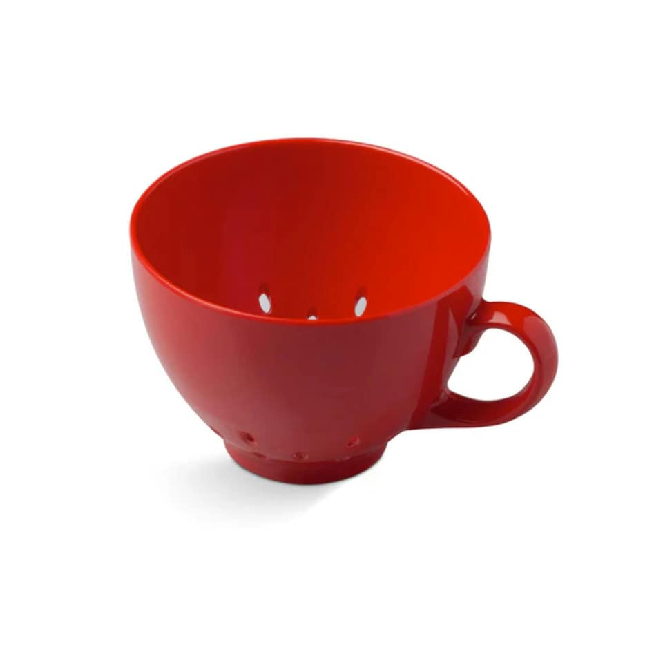 image 1 of Zeal Berry Colander Cup, Melamine Fruit and Berry Strainer, Red