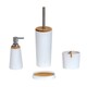 image 1 of Showerdrape Sonata White & Bamboo 4 Piece Bathroom Accessory Set | White | White | 1
