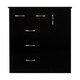 image 3 of Nevada 5 Drawer Low Wardrobe - L46 x W117 x H115 cm - Black Gloss Black