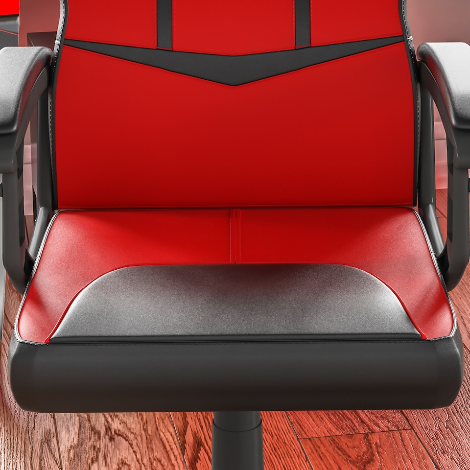 image 1 of Vida Designs Comet Racing Gaming Office Chair Computer Desk Table Chair, Red & Black