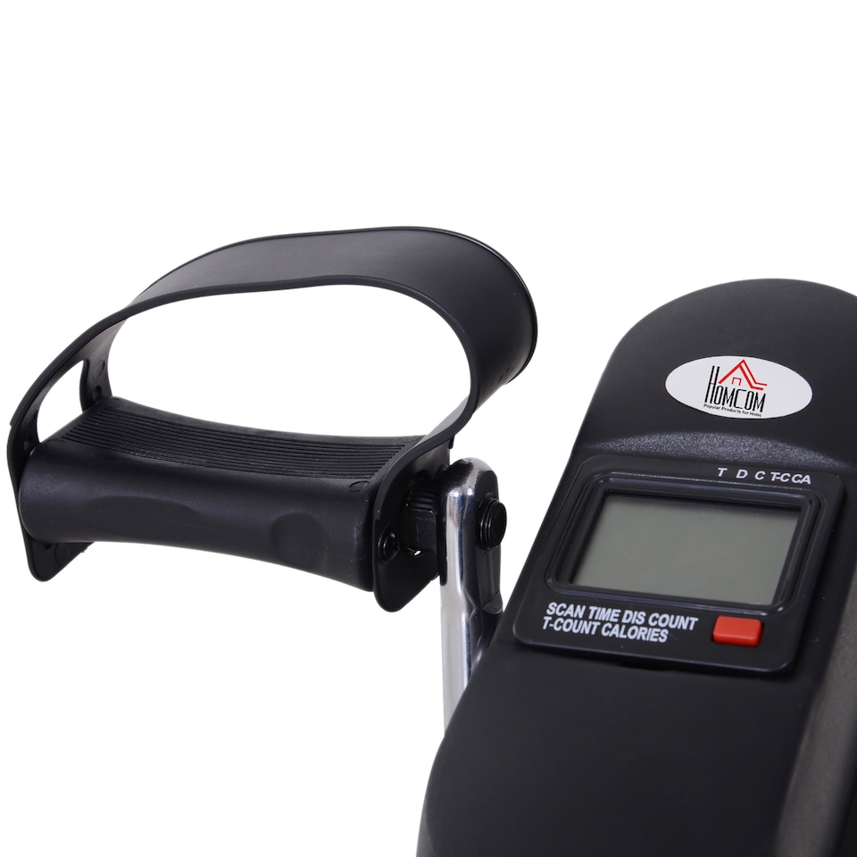 image 1 of HOMCOM Mini Exercise Bike, Portable Pedal Exerciser, Under Desk Bike with LCD Display for Legs and Arms Training, Black