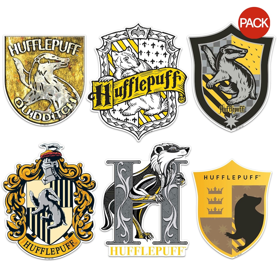 Harry Potter Deluxe Hufflepuff Stickers (Pack of 50) - Multicoloured - One Size (UTTV19785)