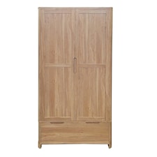 Oak Effect Wardrobe With Bottom Drawer