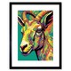 image 1 of Goat Psychedelic Portrait Vibrant Colourful 9x7" Black Framed Wall Art Print