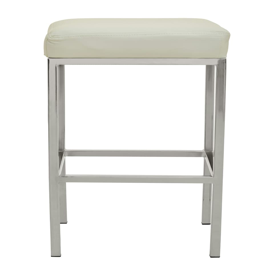 image 1 of Interiors by Premier Baina White Pu And Chrome Finish Bar Stool