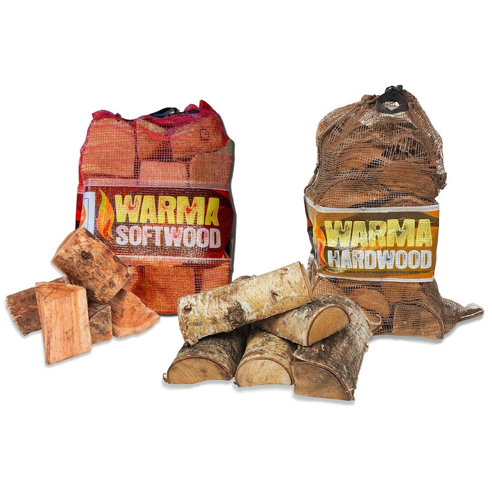 image 1 of Warma 1 x 25L Softwood Net & 1 x 27L Hardwood Net Logs