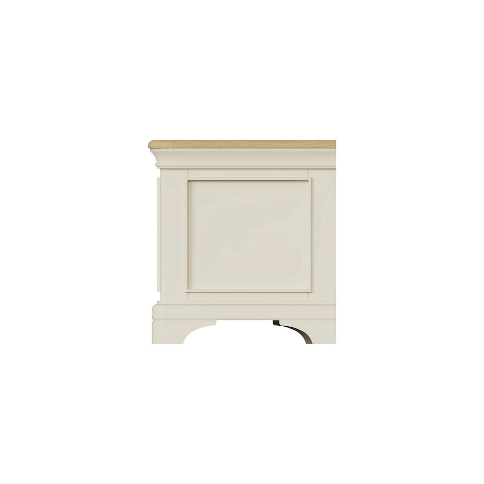image 1 of Faire Ottoman Blanket Box in Putty with Oak Top Cream