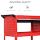 image 6 of DURHAND 3-Tier Tool Trolley Cart Storage Shelf Roller Cabinet DIY Box Garage Workshop with Drawer Red