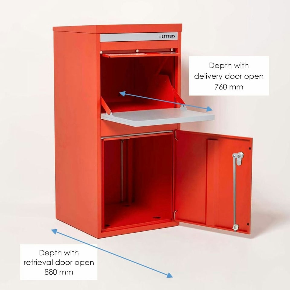 image 1 of SMART PARCEL BOX® Extra Large Front & Rear Access Red Red