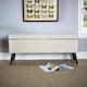 image 5 of Ottoman Box Velvet Fabric Hidden Storage Wooden Legs Home Living | Grey | Grey