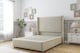 image 1 of Sloomy Stratford Cream Plush Divan Bed Base 2 Drawers Foot-End With 54 Inch Wingback Headboard & 12 Inch Matching Footboard | Cream | Cream | Super King | 1