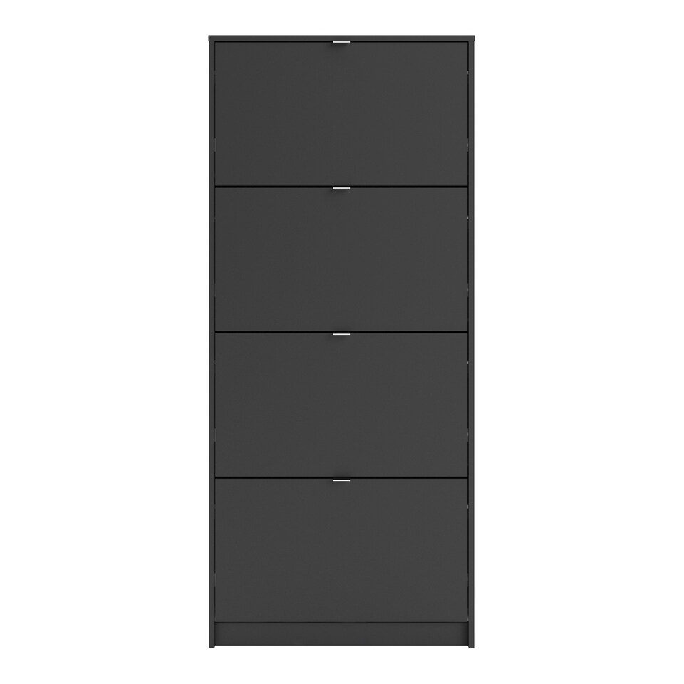 image 1 of Shoes Shoe Cabinet 4 Flip Down Doors and 2 layers in Matt Black