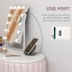 image 4 of HOMCOM Hollywood Vanity Mirror with Lights, 3746 cm Lighted Makeup Mirror with 3 Colour, 12 LED Bulbs, 10 Magnifying, USB Charging Port, Phone Holder