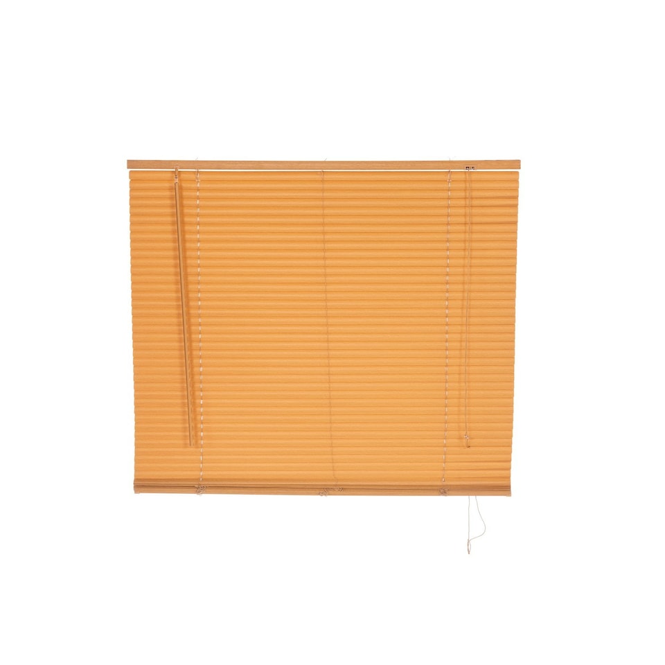 image 1 of 100 x 150cm PVC Teak Wood Effect Home Office Venetian Window Blinds with Fixings | Brown