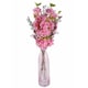 image 1 of Artificial 100cm Pink Artificial Blossom and Berries Glass Vase