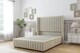 image 1 of Sloomy Marlborough Cream Plush Divan Bed Base No Drawers With 54 Inch Wingback Headboard & 12 Inch Matching Footboard | Cream | Cream | Small Double | 1