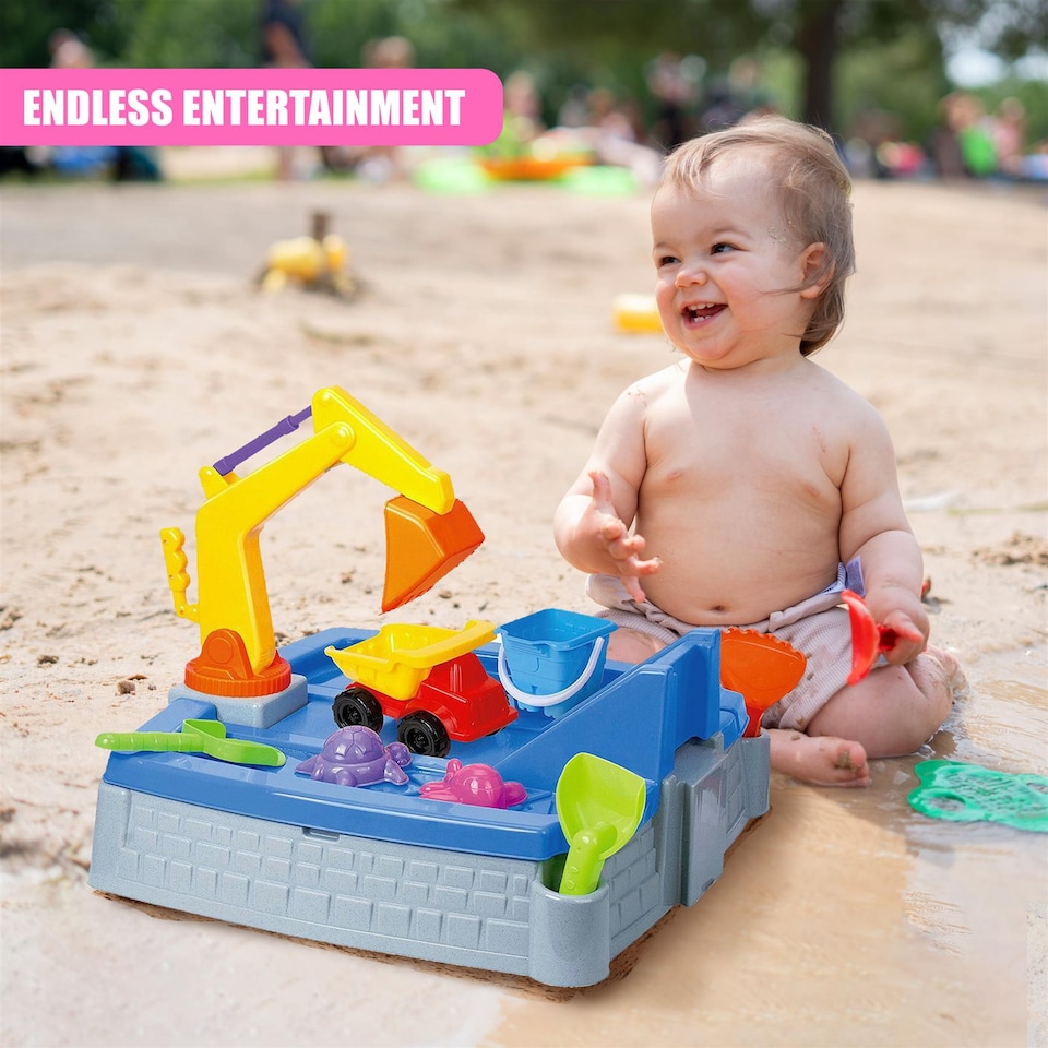 image 1 of The Magic Toy Shop Sand and Water Play Table Outdoor Kids Sandbox Activity Set