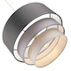 image 3 of Contemporary Round Triple Tier Soft Grey Cotton Fabric Pendant Light Shade