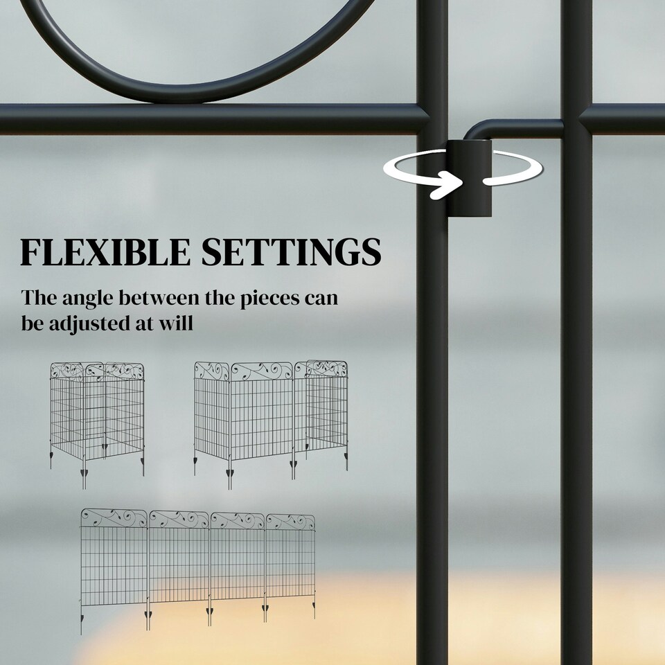 image 1 of Outsunny Decorative Garden Fencing 4PCs 43in x 11.5ft Metal Border Edging