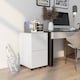 image 2 of Vinsetto 2-Drawer Vertical Filing Cabinet with Lock and 5 Wheels, Steel Mobile File Cabinet, for A4, Legal and Letter Size, Pre-Assembled Body, White