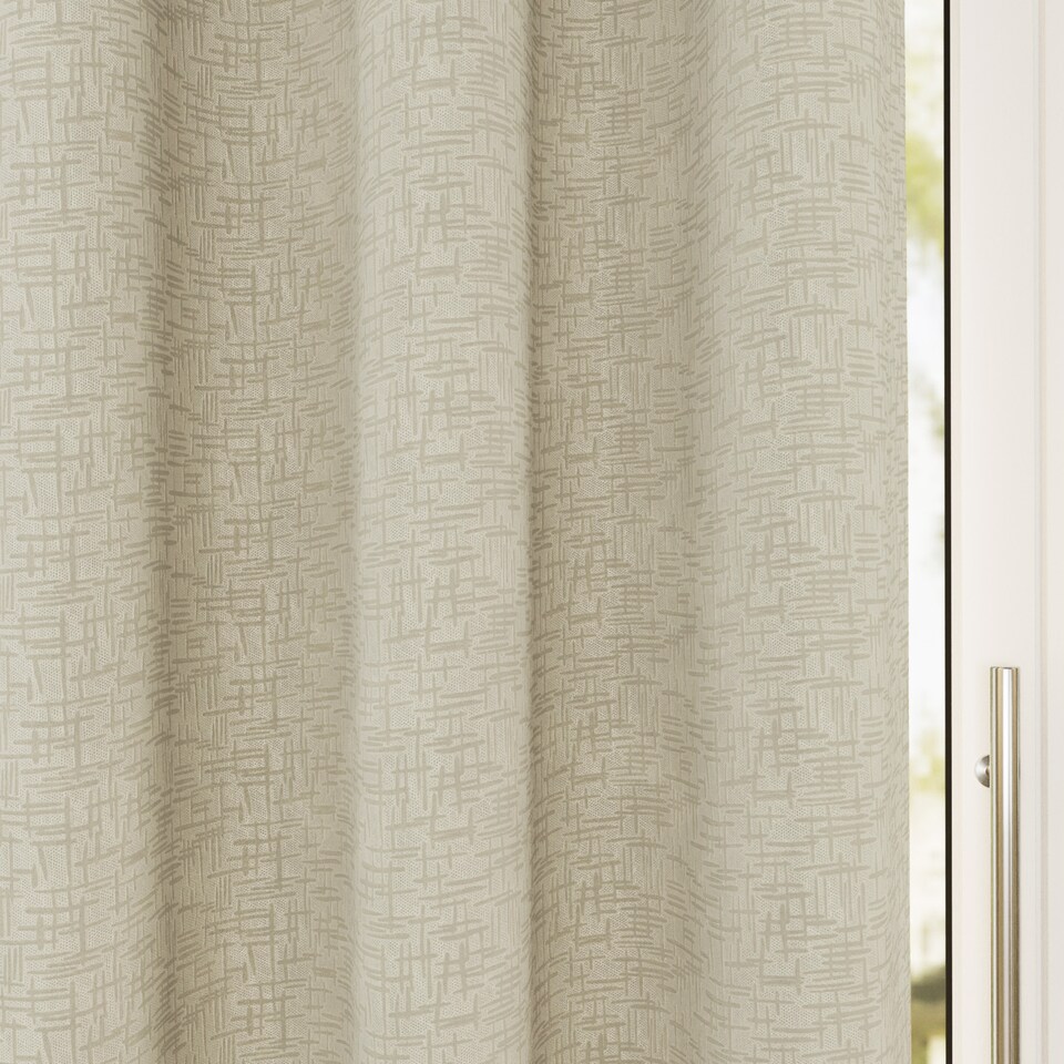 image 1 of Enhanced Living Vogue Cream 66 x 54 inch (168x137cm) Eyelet Thermal Noise reducing Dim Out Curtains (PAIR)