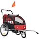 image 2 of HOMCOM 2 Seat Bike Trailer with 5 Point Harness, for 18 Months, Red