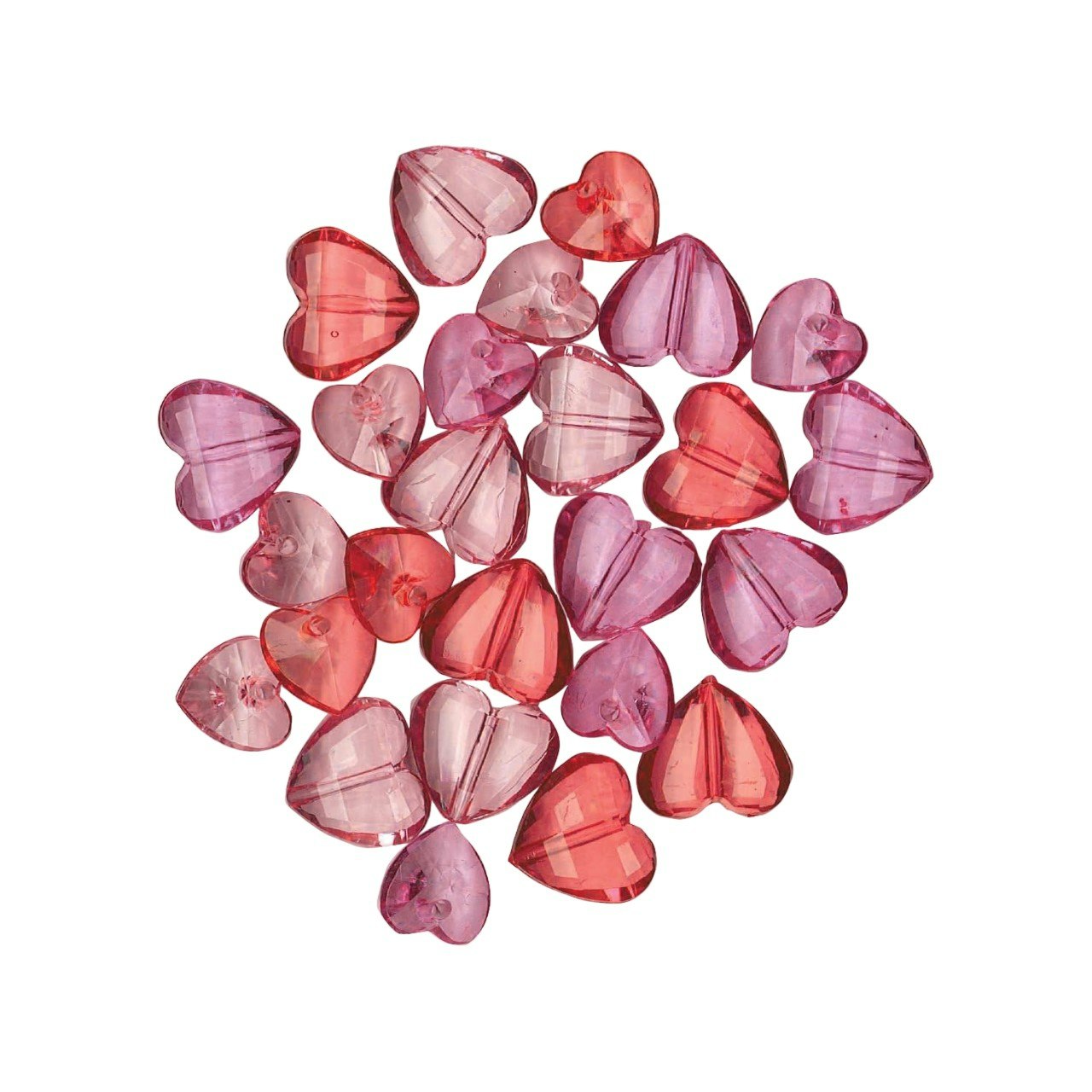Amscan Acrylic Hearts Gemstone Beads - Pink Rise/Red - One Size