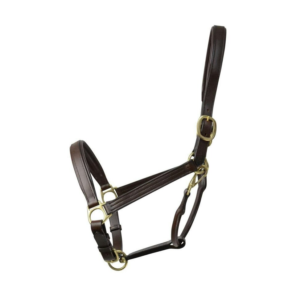 Coldstream Leather Padded Head Collar - Brown - Pony