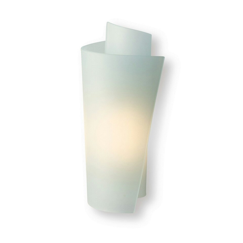 Vetro 1 Light Indoor Wall Light Satin Steel, Acid Glass