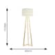 image 2 of ValueLights Lottie Natural Wood Tripod Floor Lamp Cream Boucle Shade