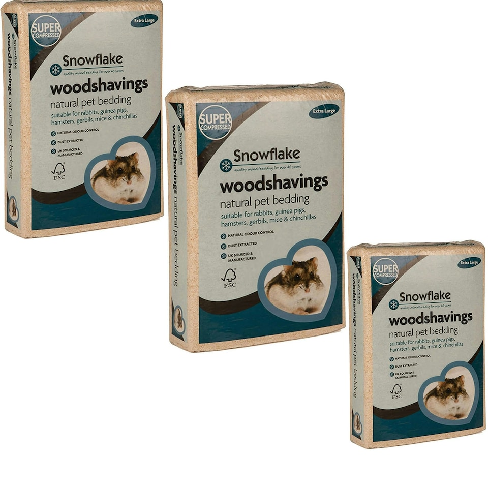 image 1 of 3 x 7.5KG Animal Pet Bedding Wood Shavings With Odour Control Dust Extracted Ideal For Small Animals