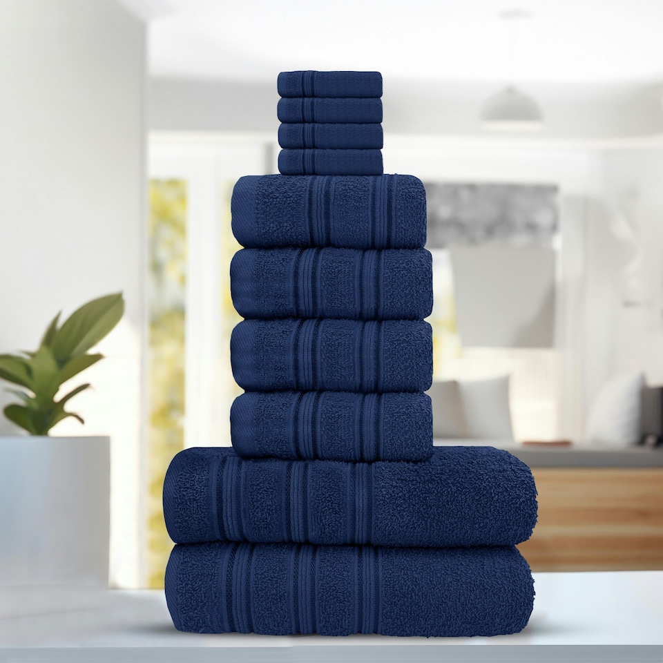 Everyday 100% Cotton Towels - Super Absorant and Soft – Cotton Hand & Bath Towels - Navy Blue | Navy | Bath sheet
