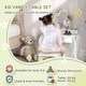image 3 of ZONEKIZ Kids Vanity Table Set, Beauty Flower Design, for Ages 3-6 Years - White | White | 1 table, 1 stool
