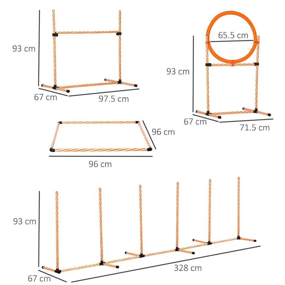 image 1 of PawHut Pet Agility Training Equipment Dog Jump Hurdle Bar Obedience Training Set