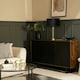 image 2 of ValueLights Clear Tube and Gold Metal Bedside Table Lamp with a Black Velvet Shade
