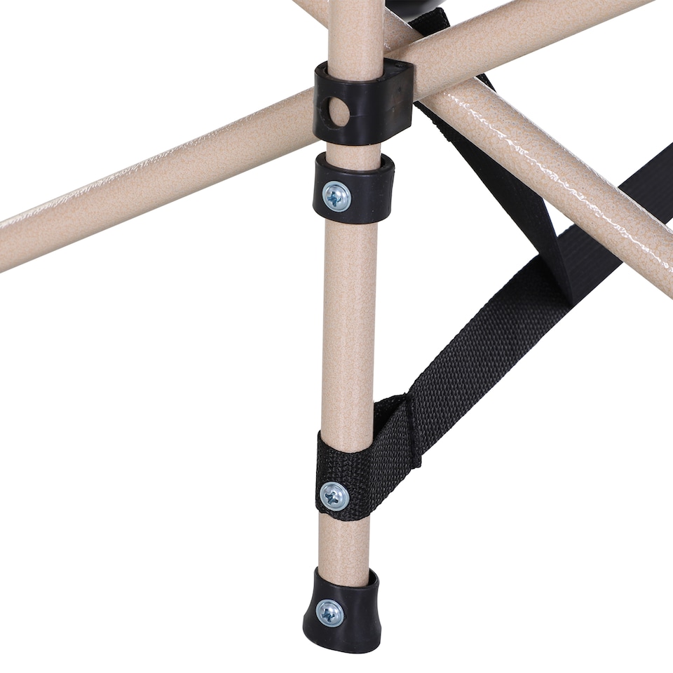 image 1 of Outsunny Single Person Camping Bed Folding Cot Outdoor Patio Portable Military Sleeping Bed Travel Guest Leisure Fishing with Side Pocket and Carry Bag - Green