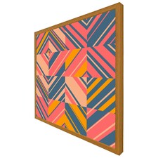 Striped bright geometric pattern (Picture Frame) Brown | Oak | XL