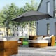 image 2 of Outsunny 2.5M Patio Umbrella with 360 Rotation and Base, Dark Grey