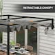 image 4 of Outsunny 2 x 3(m) Wall Mounted Pergola with Retractable Roof, Dark Grey